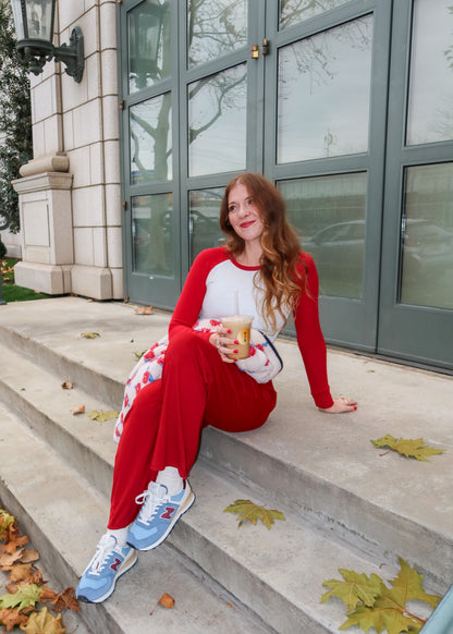 wishlist pants in ruby red