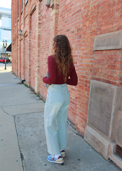 only angel pointelle top in wine
