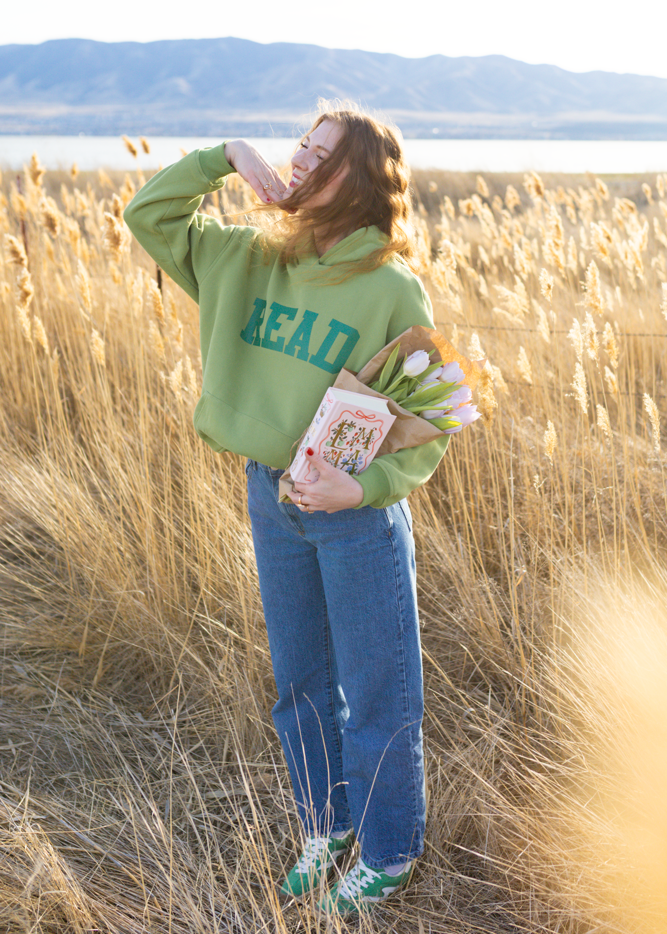 reader hoodie in matcha