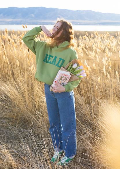 reader hoodie in matcha