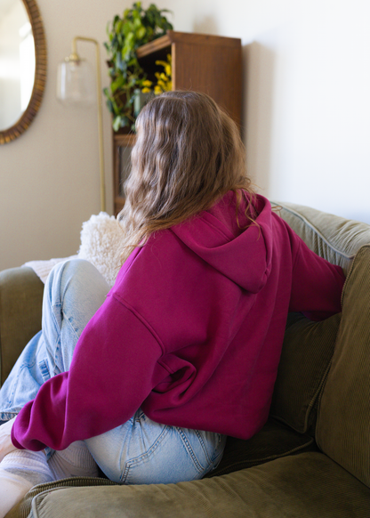 reader hoodie in berry