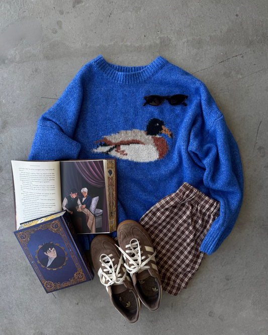 mallard duck graphic sweater